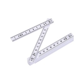 uxcell Folding Ruler 1 Meters 10 Fold Metric Measuring Tool ABS for Woodworking Engineer White