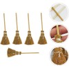 5 Pcs Brown Mini Witches Broomstick Broom Halloween Straw Craft