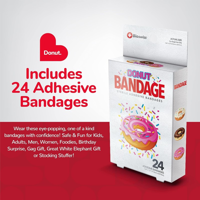 BioSwiss Kids Bandages, Donut Shaped Self Adhesive Bandage Set, Latex