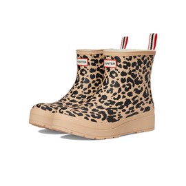 Hunter Women's Play Short Insulated Rain Boot, Medium Natural Leopard, 8