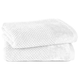 Pure Label 2-Piece Hand Towel Set with Hanging Loops, Made of 100% Cotton, Absorbent, Soft and Oeko-Tex Certified, Pack of 2 Hand Towels 50 x 100 cm, Made of Finest Cotton, White