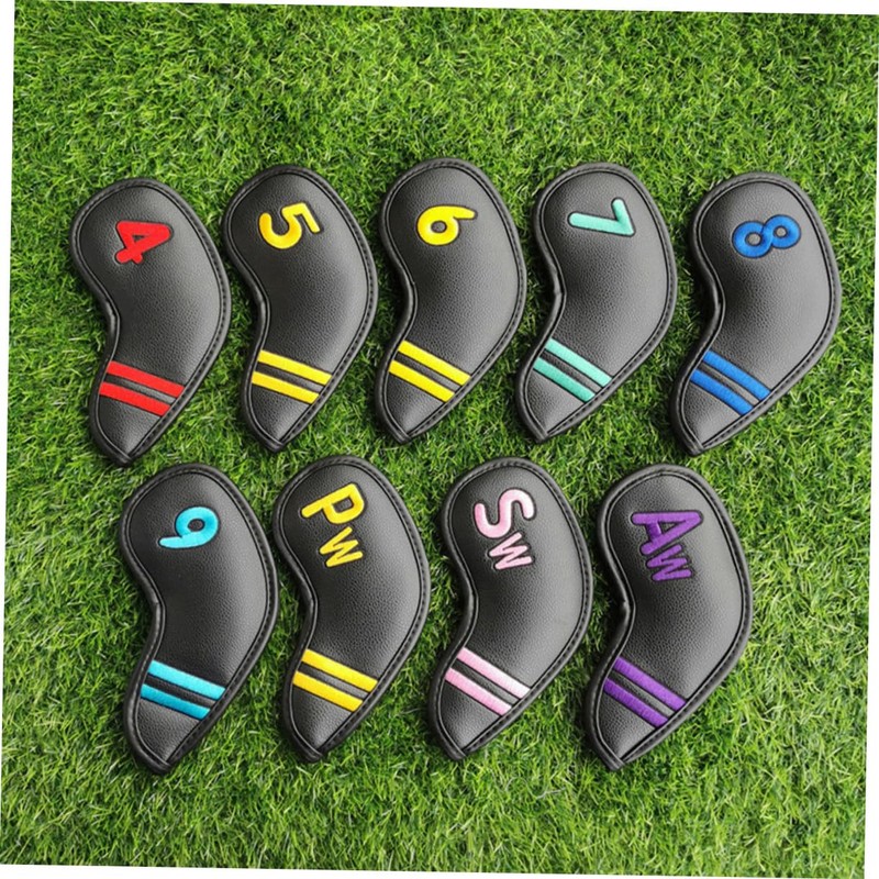 SUPVOX 9Pcs Colorful Club Covers PU Putter Head Covers for