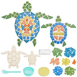 WEBEEDY 2 Set DIY Turtle Mosaic Kit Mosaic Sea Turtle Mosaic Wall Art Turtle DIY Craft Kit for Adults Kids Patio Yard Pool and Garden Decor Crafts for Kids and Fun Home Activities