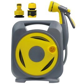 Garden Hose,Garden Hose Reel 50ft with 8-Mode Pistol Grip Nozzle,Expandable Retractable Water Hose for Gardening,Car Washing,Pet Bathing,Lightweight Flexible,Durable Anti-Leak