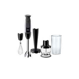 Braun Multiquick 5 Vario Hand Blender (SS Blending Shaft+1.5C Chopper+ Masher + Whisk+ Beaker), MQ5027, Black