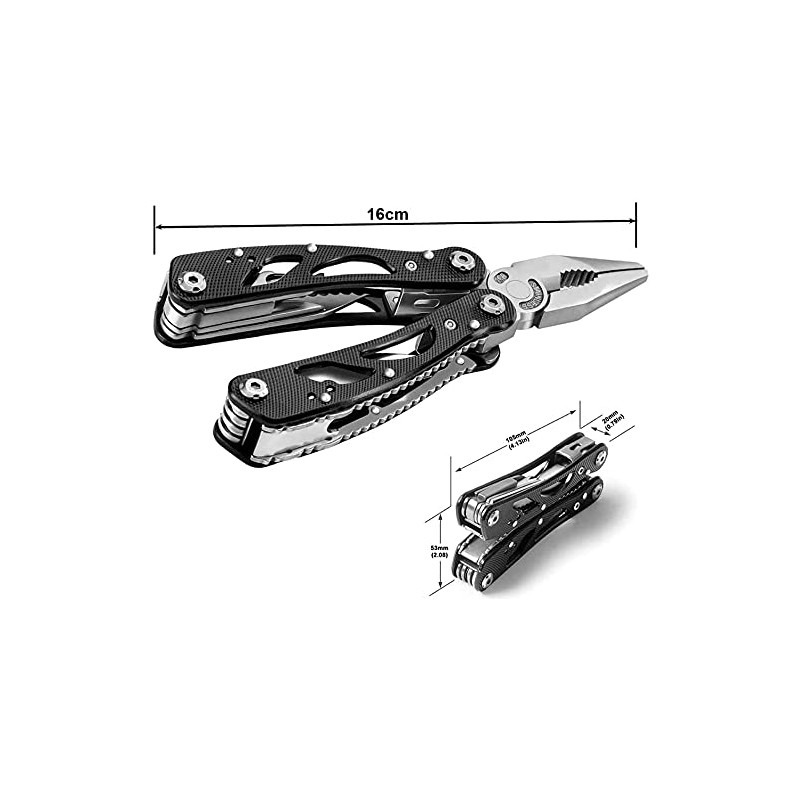 Grizef Multitool Pliers, Durable Stainless Steel 24-in-1 Multi-Purpose Pocket Folding