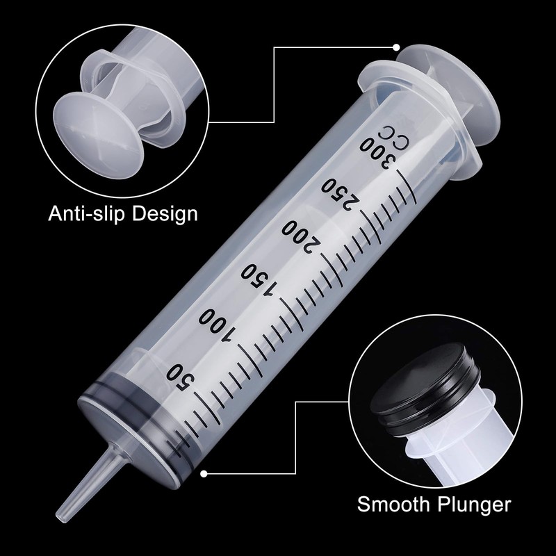 winbest Syringe, 300 ml Large Syringe, Reusable Plastic Syringe with