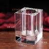 Coideal Glass Crystal Pen Pencil Cup Holder Square Clear Small