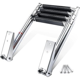 [United States ] Boat Telescopic 4 Step Ladder,Stainless Steel Swim Platform Telescoping Ladder,Extendable Step for BoatSpecification: 4 Step