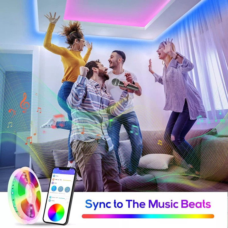 Ecolor 25' Smart LED RGB Color Strip Lights App &