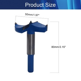 Hegebeck Forstner Drill Bits 2" Woodworking Hole Saw Boring Drill Bits Carbide Wood Drilling Cutter with 2/5inch Hex Handle for Wood Plastic Plywood