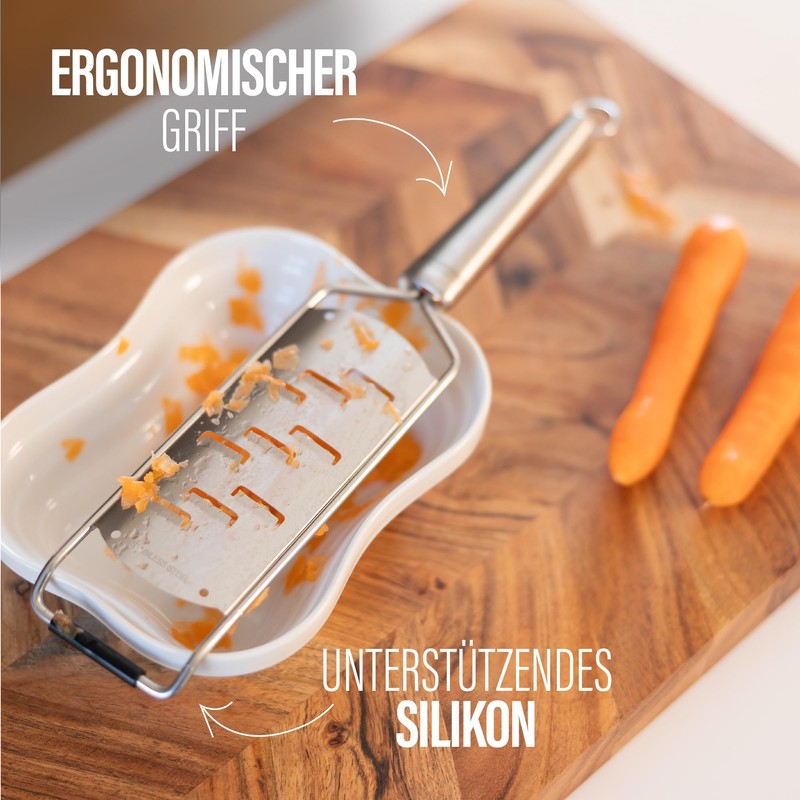 Steel-Function Set of 2 Stainless Steel Kitchen Graters with Ergonomic