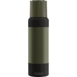 SIGG Insulated Water Bottle - Alpine Star Roasted Green Thermos Flask with Cup - 27 Pieces Hot, 100 Pieces Cold - Compact & Robust - Leak-Proof - BPA Free - Outdoor, Camping & Hiking - Green - 1L