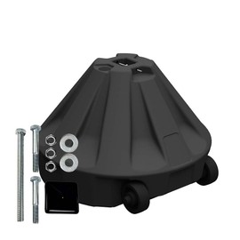 Plasticade Roll-A-Post Portable Sign Post Base for 24" x 24" or Smaller Signs, Designed for School, Airport, Parking Lot, Durable Plastic, Wind Resistance, 18" x 12", Black, Post Not Included