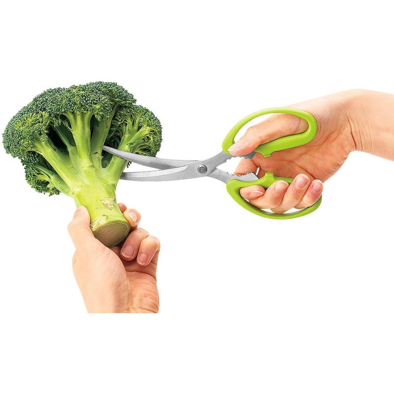 Shimomura Kougyou FV-402 Full Vegetable Curved Blade Scissors, Made in