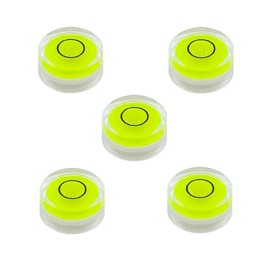 YMGBHNKJLS 5Pcs Small Circular Bubble Levels with Double Sided Adhesive Bottom Mini Little Stick-on Bubble Spirit Level Measuring Layout Tools Levels (15x8mm)