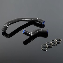 G-PLUS Silicone Heater Hose Kit Compatible With Nissan Skyline GTR R33 R34 RB26DET,Black