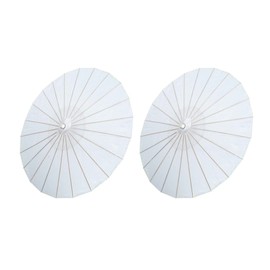 THY COLLECTIBLES Set of Two (2) 33" Japanese Chinese Umbrella Parasols for Wedding Parties, Photography, Costumes, Cosplay, Decoration and Other Events (White)