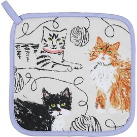 Ulster Weavers - Cat Pot Mat/Pot Holder (21 x 21cm) - 100% Cotton - Cotton Trivet with Cats - Cat Print Pot Mat - For Hot Pan Mat - Trivets for Hot Pans - Cat Kitchen Accessories - Cat Lovers Gifts