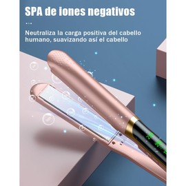 Mythya Plancha de Cabello Cerâmica, 2 En 1 Plancha de Pelo de Profesional, Rizador y Alisador con Pantalla LED, 6 Temperatura Ajustable, Lleva una Colchoneta Aislante, Alisador de Pelo para Casa y Sal