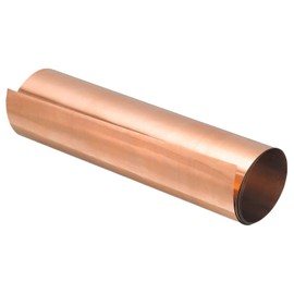 sourcing map 1 Piece Copper Sheet 0.02 x 200 x 1000 mm Copper Tape Pure Copper Foil Metal Foil Roll Thin Copper Strips Metal Cut Material Rolls for Roofing Craft Repairs