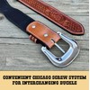 DANIEL'S ARTPLANET Men's Western Leather Belt Handmade Full Grain Leather