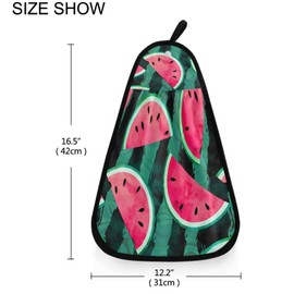 visesunny Watermelon Kitchen Dish Towel with Hanging Loop Absorbent Hand Towel for Bathroom Cleaning and Drying Washcloth