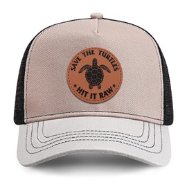 Save Turtle Patch Trucker Hat for Men Women, Fathers Day Birthday Baseball Cap Nude
