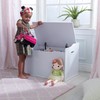 KidKraft Austin Wooden Toy Box/Bench with Safety Hinged Lid, White,