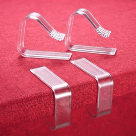 ELEBOX 16 Pcs Clear Table Cloth Holder Clips | Windproof Picnic Tablecloth Clips | Non Slip Tablecover Clamps for Party Camping Indoor Outdoor | Small | Thin Table