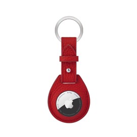 COGURE COPAT-K Charm Keychain, AirTag Case, Genuine Leather, Air Tag Protection, Anti-Loss, Gift Box Included, red + white