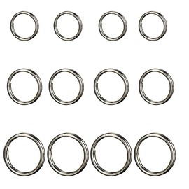 GEJ-Tech Titanium Small Double Ring Round Press Lightweight Key Ring, 4 pieces of titanium, 10 mm primary color, 4 pieces of 0.5 inch (12 mm) + 4 pieces of 0.5 inch (14 mm)