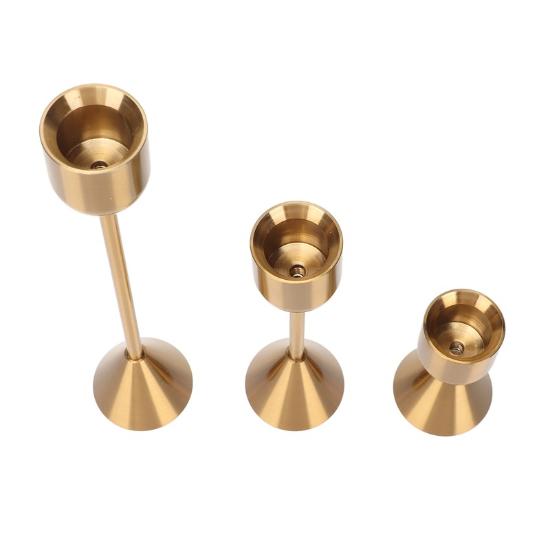 3 Pcs Candle Holders Different Heights Gold Candlestick Holders Taper