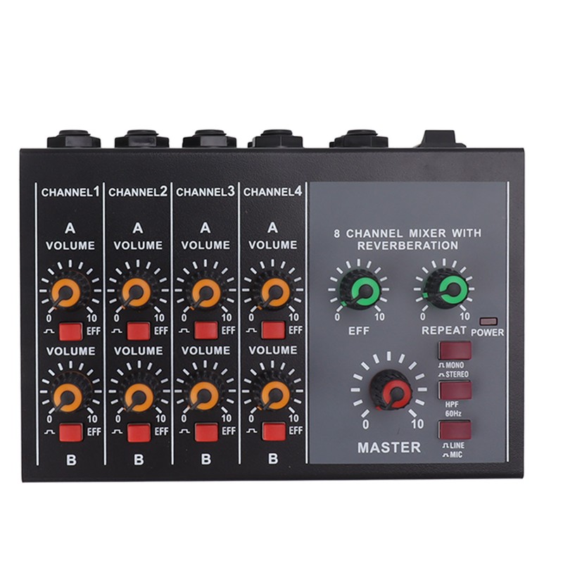 Compact Mixed Sound Mixer Metal 8 Channel Professional Mixer Board