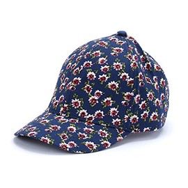 Girls Baseball Cap - Vintage Floral- Navy - L (7-12Y)