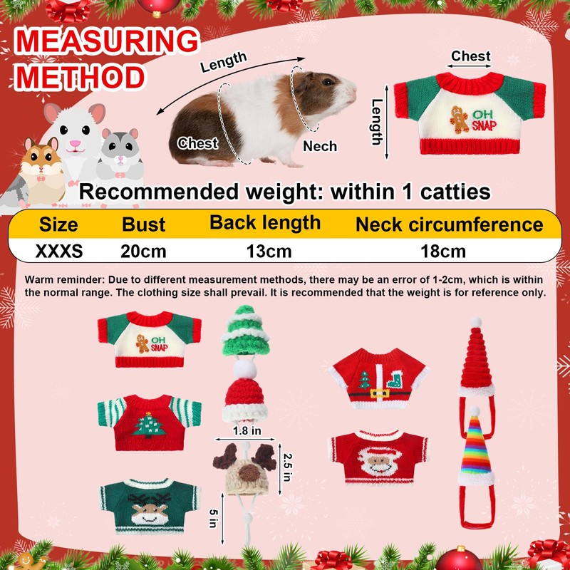 Clysee 10 Pcs Guinea Pig Clothes, 5 Guinea Pig Costume