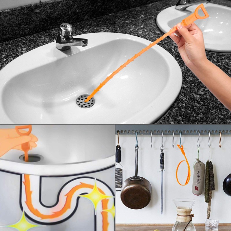 DELUXEFOX Pipe Brush, Drainage Brush, Clogging, Folding, Drainage Gutters, Cleaning,