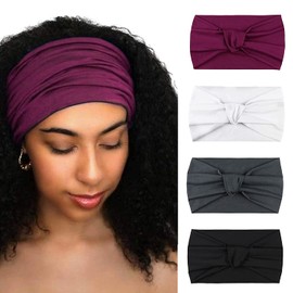 DRESHOW 4 Pack Women Headbands Boho Criss Cross Head Wrap Elastic Hair Bands Accessories