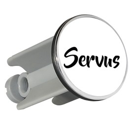 Huuraa Servus Sink Plug with Lettering Gift 4 cm Height Adjustable 6.5 to 8.5 cm Servus Gift Idea