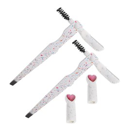FRCOLOR Travel-Friendly 2 Pack Eyebrow Grooming Tools Hair Tweezers Eyelashes Tweezer and Dermaplaning Tool for Face Hair Removal