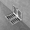 Pomya Corner Floor Drain, L Shaped, Stainless Steel, Silver, Rustproof,