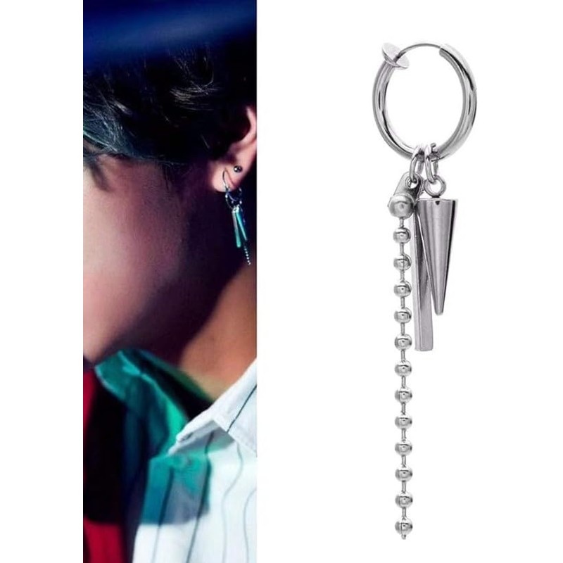 Tete Earrings Fake Earrings Chain Spike BTS Style Single Ear