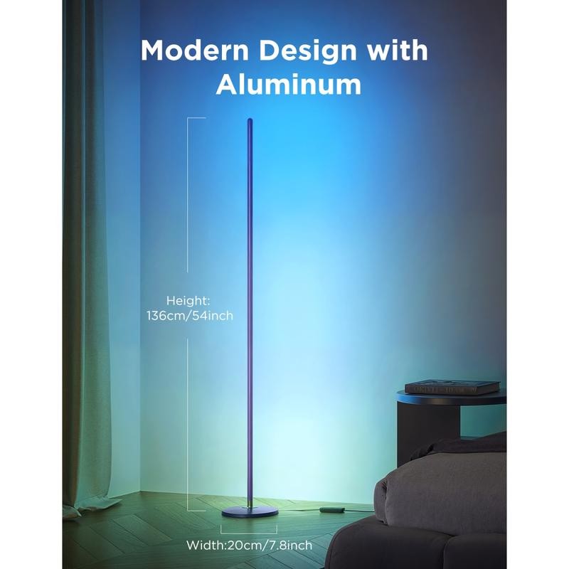 Govee RGBICW Smart Corner Lamp (Matter Compatible) Floor lamp:_Silver