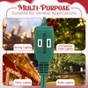 15 Feet Green Extension Cord for Christmas Tree, 3 Outlet,