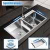 ZERNEIL 30" Drop In Stainless Steel Double Bowl Kitchen Bar
