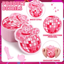 Colarr 100 Pcs Disco Ball Napkins Disposable Disco Party Cocktail 70's Beverage Napkin for 70s 80s 90s Birthday Wedding Party Decoration Supplies, 2 Ply, 5 x 5 inches (Western Cowboy Style)