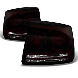 ACANII - For 2006 2007 2008 Dodge Charger Red Smoked Tail Lights Brake Lamps 06-08 Left+Right