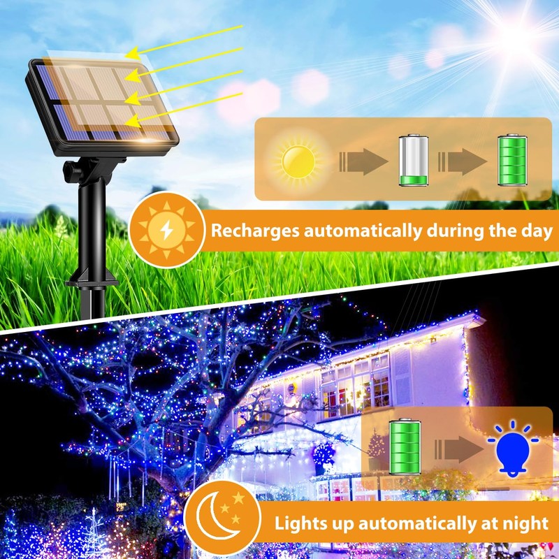 litogo 12m 120 Solar Garden Lights,2 Pack Solar String Lights