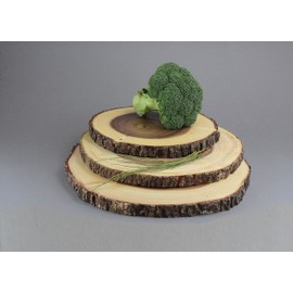 apollo THE HOUSEWARES BRAND Rustica Board, Round, Acacia Wood, Perfect for Weddings, Christmas, Cakes, Centrepiece, Diameter 20-25cm, Natural, Brown