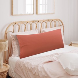 sourcing map Body Pillow Case, Microfiber Pillowcases Weave for 90 Gsm Ployester, Soft Full Replacement Covers for Body Pillows Orange Red Body(51cmx152cm)